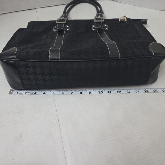 Black Tote Bag Things Remembered Personalized Houndstooth Clean Monogrammed - Picture 9 of 11